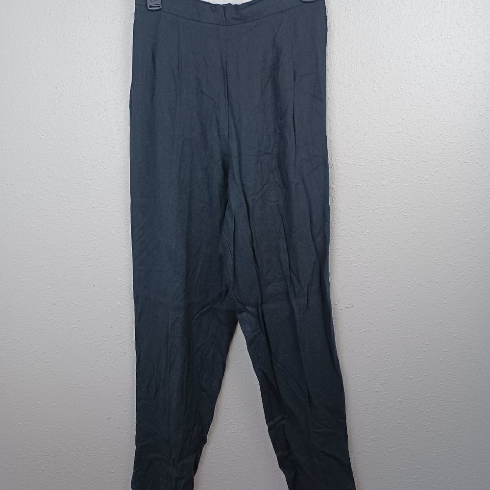 Pre-owed Unbranded Women's Linen Blend Black Slacks Size 8